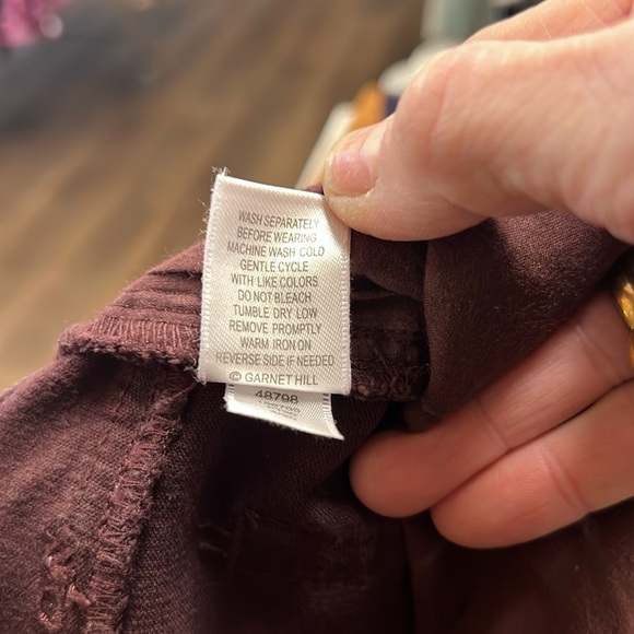 Garnet Hill Merlot Color Slim Fit Corduroy Pants Size 4 - Picture 13 of 16